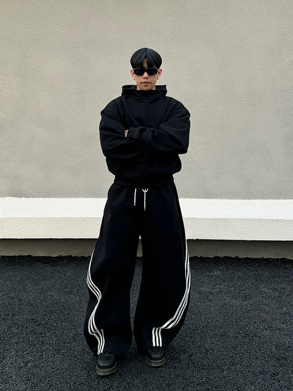 Color Block Stripe Wide Leg Sweat Pants WN19593