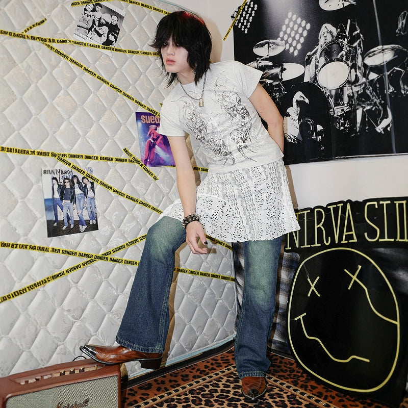 Vintage Slim Micro Flare Denim Jeans WN15887