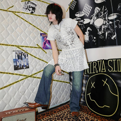 Vintage Slim Micro Flare Denim Jeans WN15887