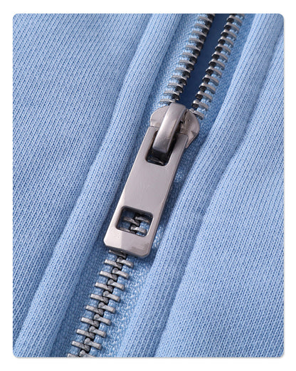 Oversize Plain Zipper Hoodie WN9971