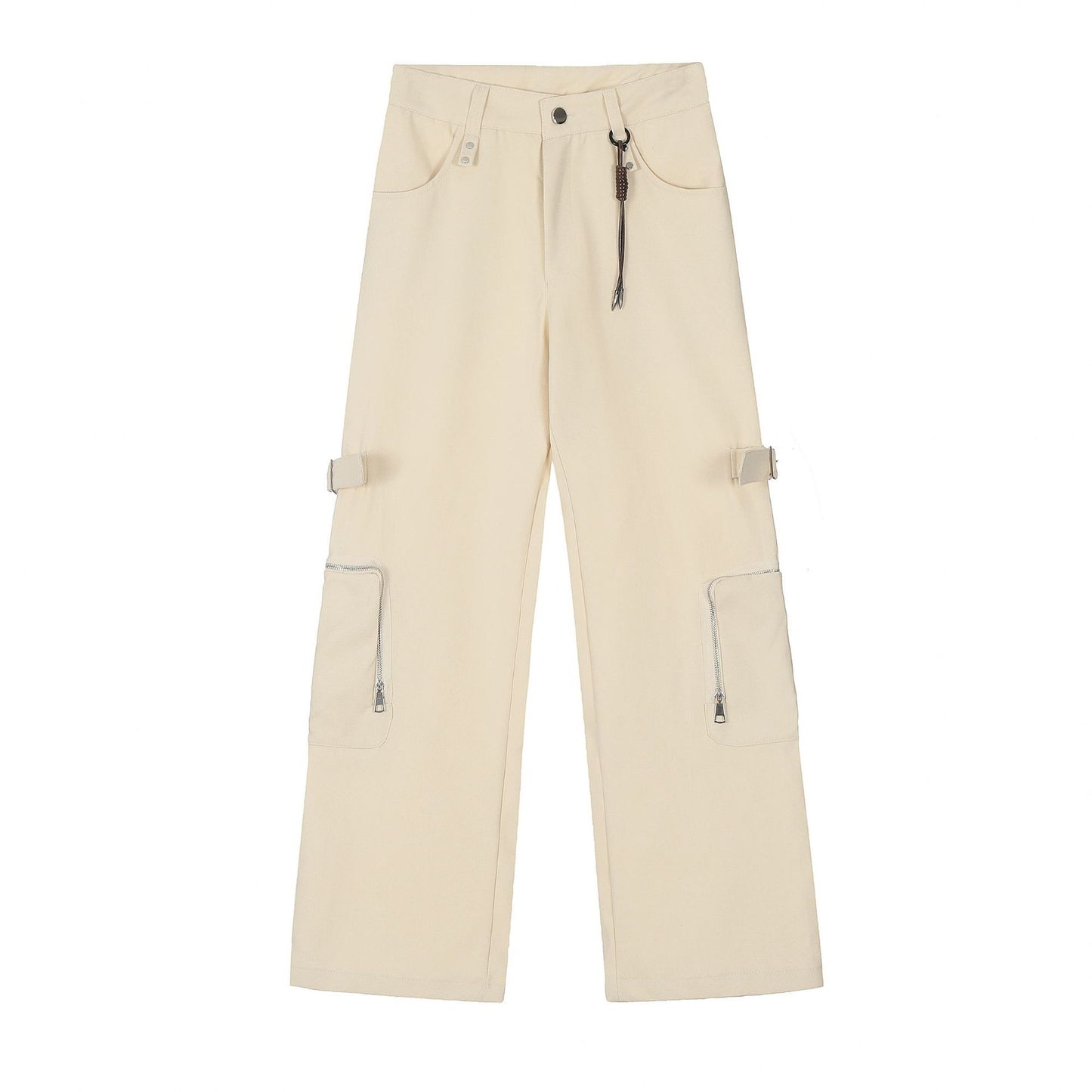 Zipper-Decorated Straight Cargo Pants WN11030