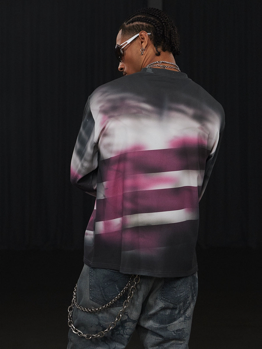 Graffiti Star Print Long Sleeve T-Shirt WN17146