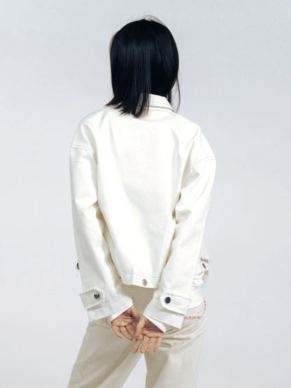 Detachable Two-Way Oversize Canvas Coat WN19013