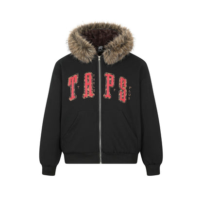 Patch Embroidery Fleece Lining Zipper Hoodie WN21933