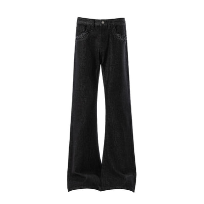 Pocket Embroidery Flare Denim Jeans WN25916