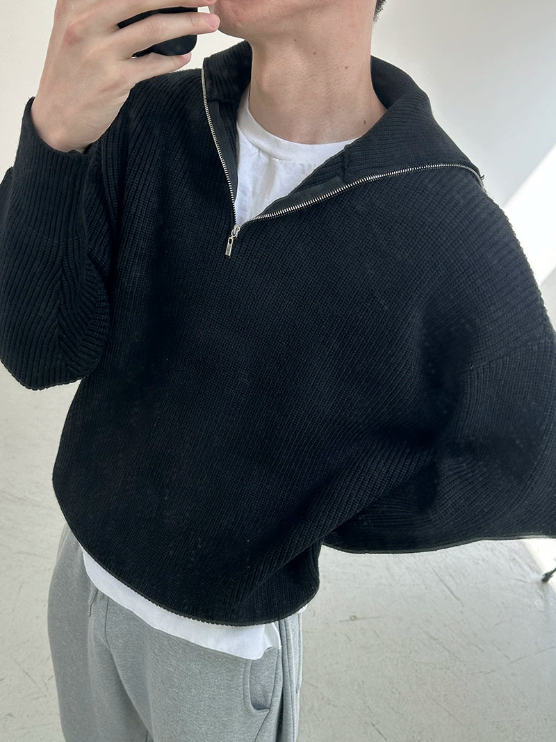 Half Zip-Up Knit Sweater WN21491