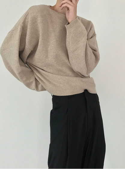 Wool Batwing Short Knit Sweater WN21518