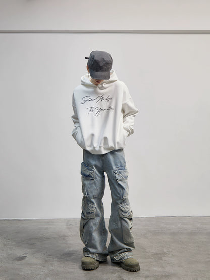 Letter Print Oversize Hoodie WN21189