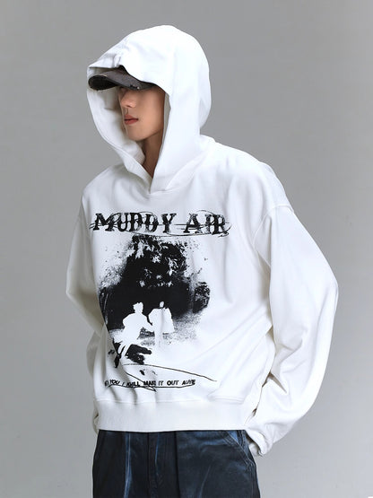 Oversize Hip Hop Print Hoodie WN8447