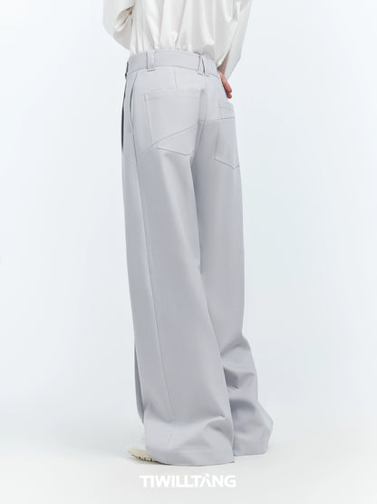 Metal Asymmetric Button Trousers WN10820