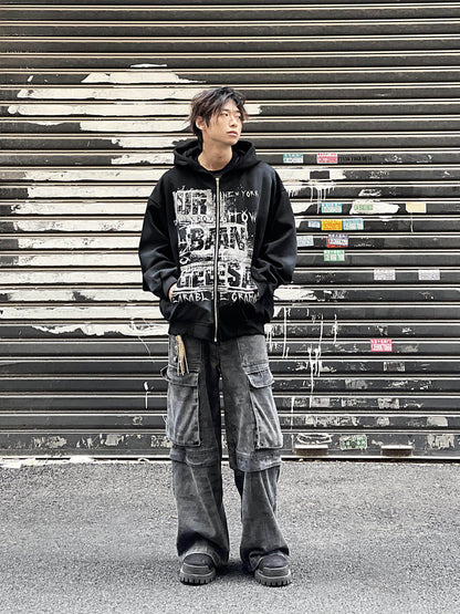 Tie-Dye Damage Heavyweight Oversize Zipper Hoodie WN24275