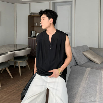 Wrinkle-Free Quick-Dry V-Neck Sleeveless T-Shirt WN20472