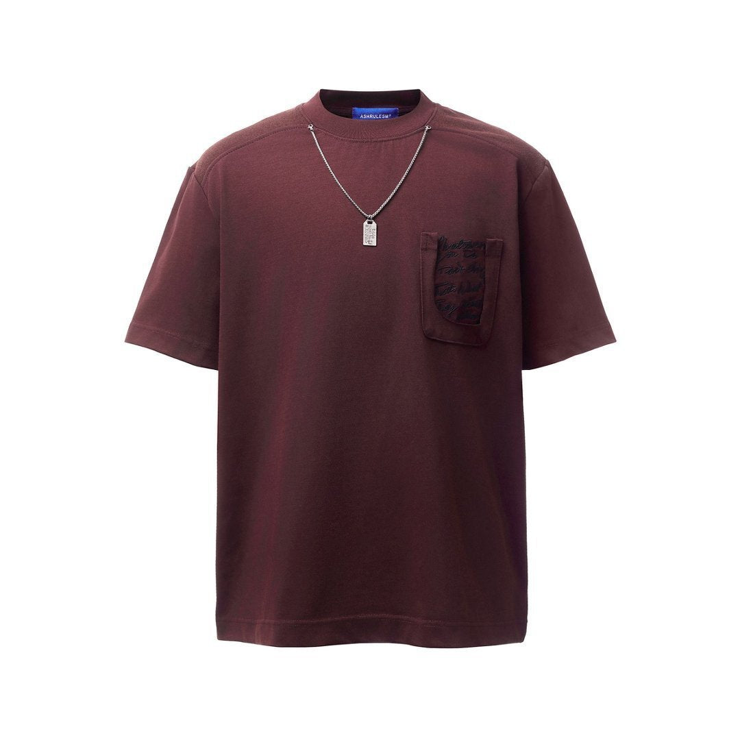 Necklece Design Heavyweight Washed Oversize Short Sleeve T-Shirt WN25730