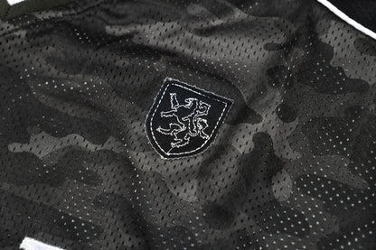 Camouflage Letter Badge Embroidery Contrast Patchwork Oversize Short Sleeve T-Shirt WN27902