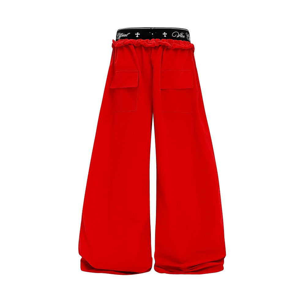 Double Waist Drawstring Wide Leg Pants WN27795