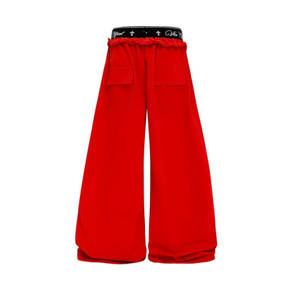 Double Waist Drawstring Wide Leg Pants WN27795