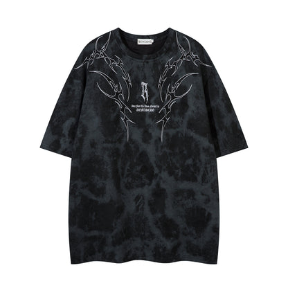 3D Embroidery Suede Oversize Short Sleeve T-Shirt WN15082