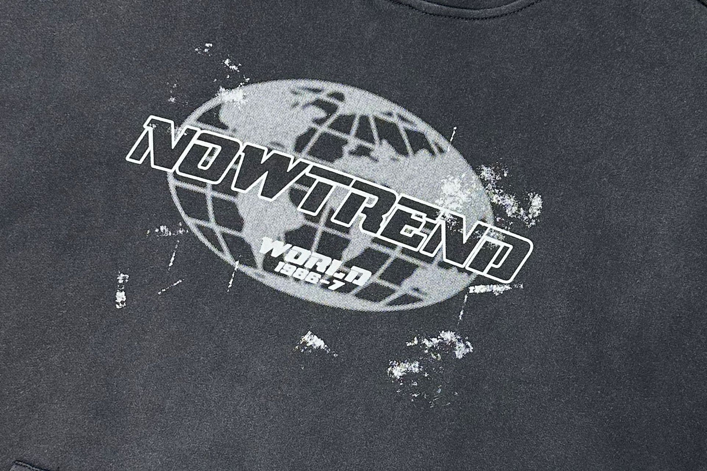 Washed Gradient Letter Print Oversize Pullover Hoodie WN11464