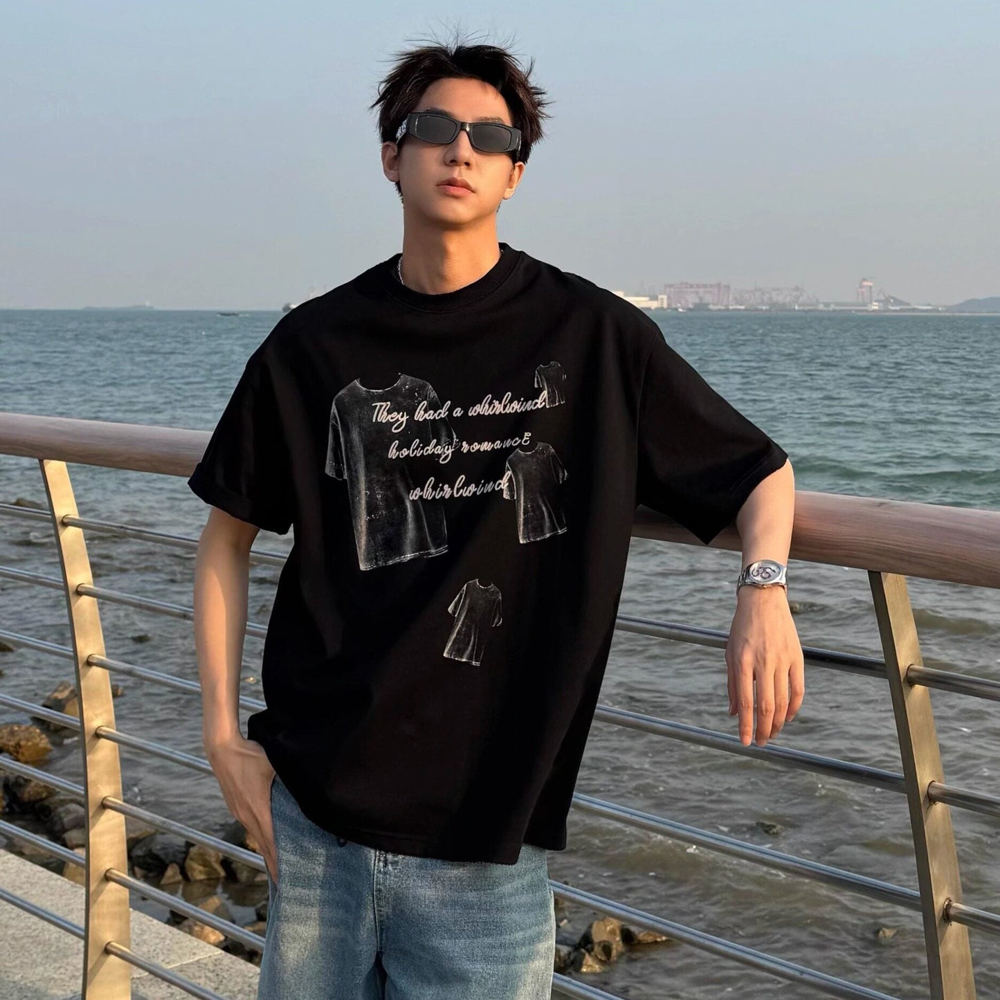 Graphic Print Oversize Short Sleeve T-Shirt WN25266