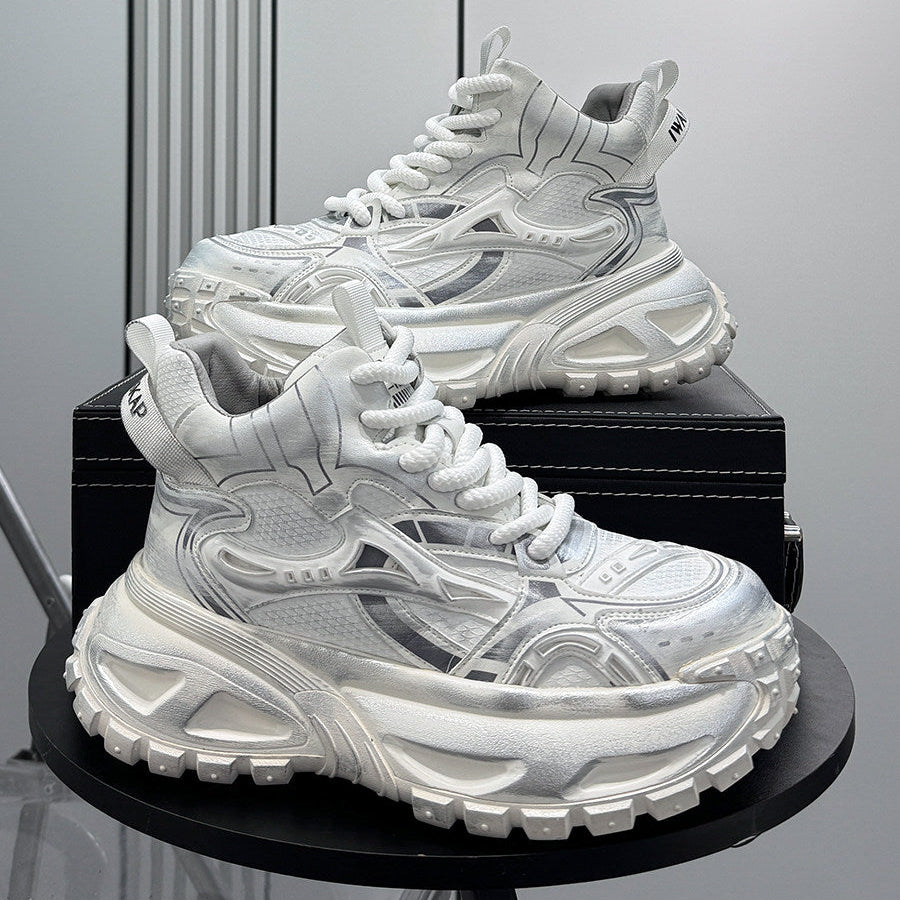 Mesh Panel High-Top Chunky Sole Sneakers WN24608