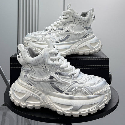 Mesh Panel High-Top Chunky Sole Sneakers WN24608