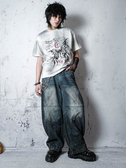 Wash Curved Denim Jeans WN15927