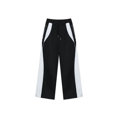 Reflective Patchwork Stand-Collar Jacket & Flare Pants Setup WN19757