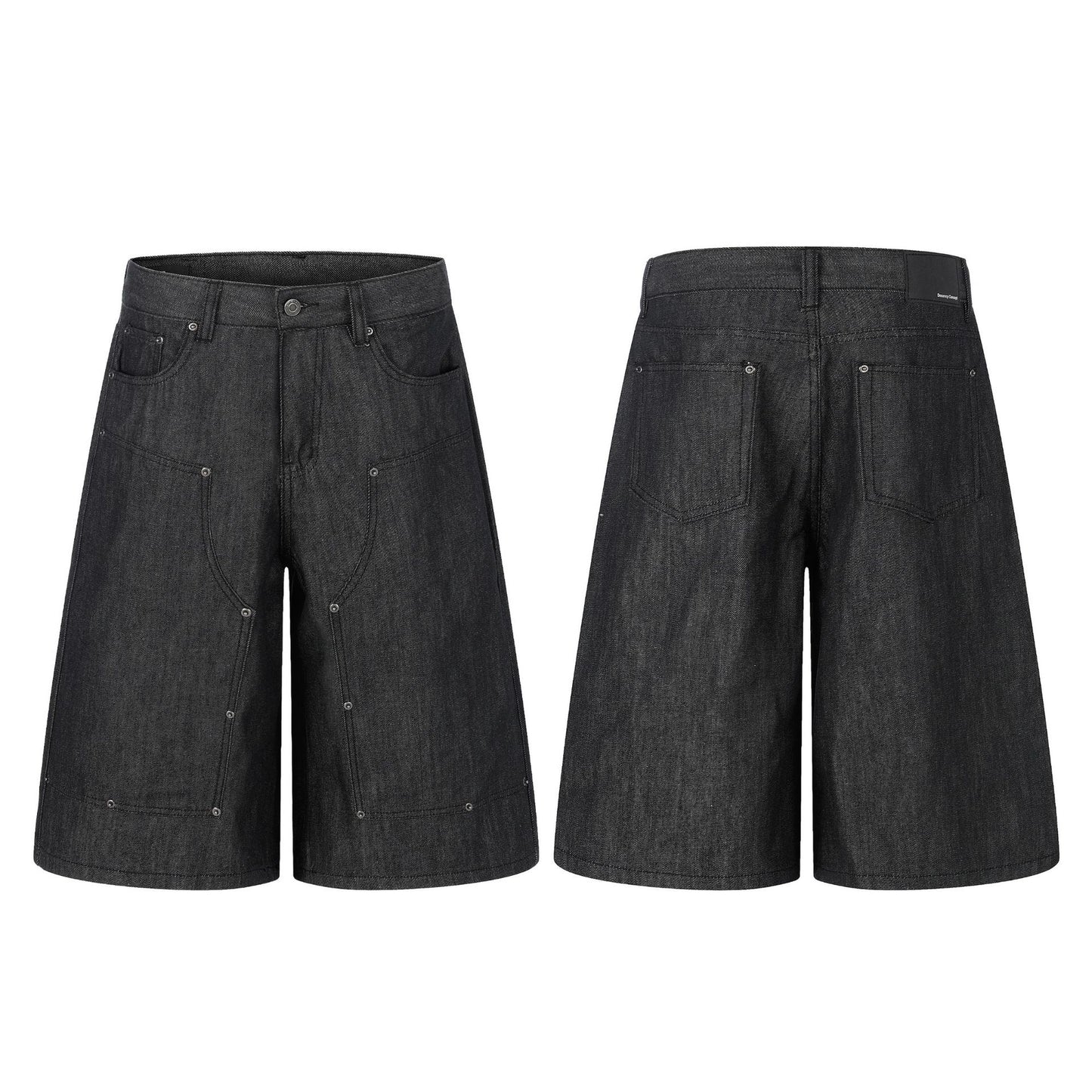 Raw Denim Rivet Wide Leg Half Pants WN26059