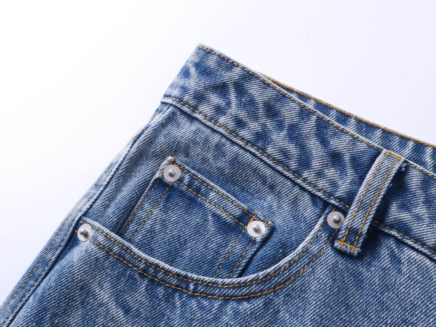 Washed Whisker Wide Leg Denim Jeans WN25481