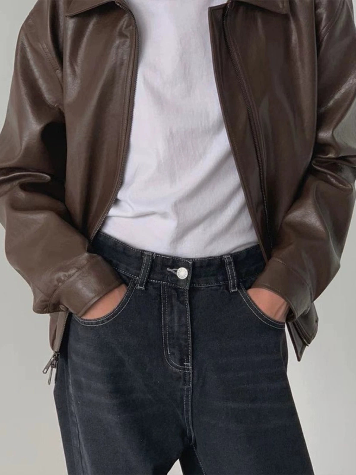 Oversize PU Leather Jacket WN9613-K