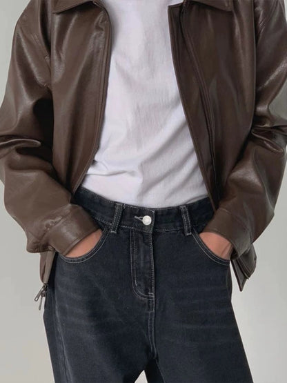 Oversize PU Leather Jacket WN9613-K