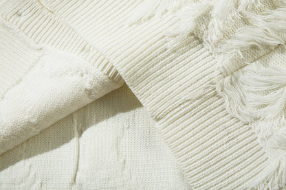 Fringe Detail Oversize Knit Cardigan WN11420