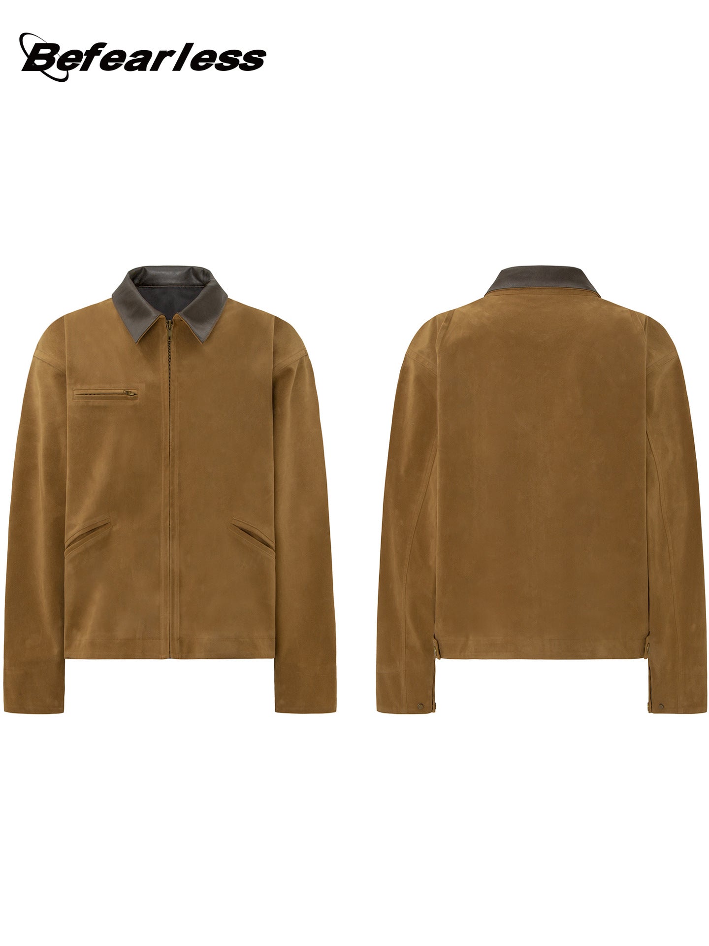 Color Block Turn-Down Collar Zip Jacket WN26190