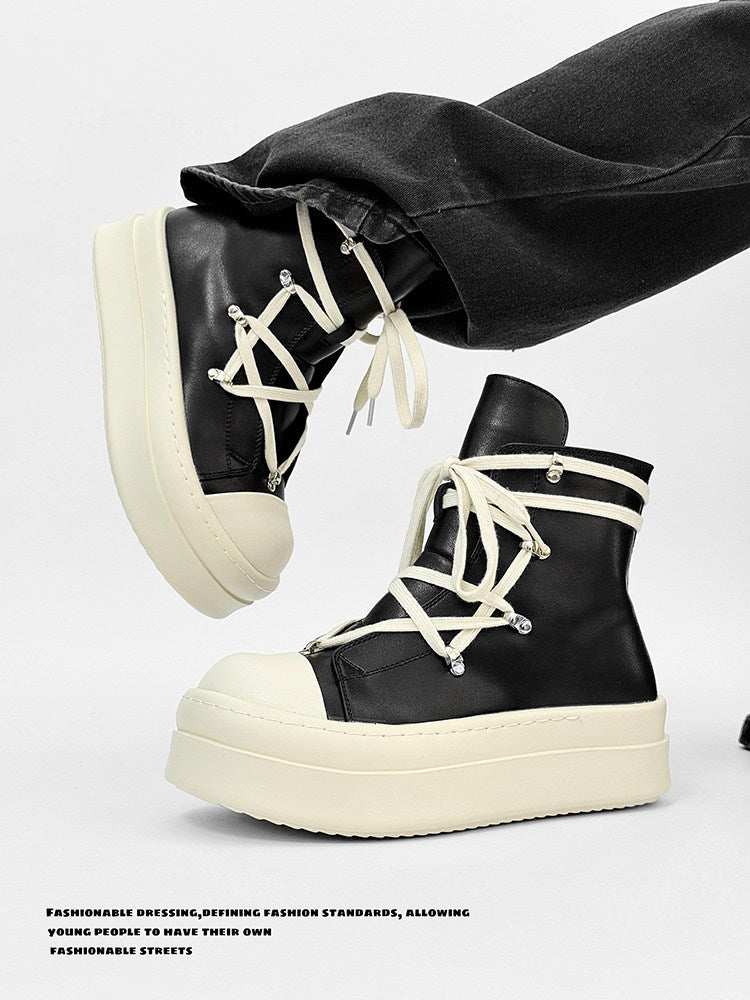 Rope Lace High-Top Chunky Sole Boots WN24564