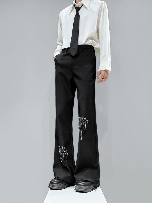 Bead Embellished Flare Trousers WN23942