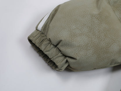 Letter Embroidery Stripe Puffer Jacket WN11494