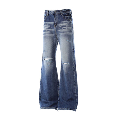 Washed Damage Flare Denim Jeans WN26095
