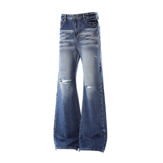 Washed Damage Flare Denim Jeans WN26095