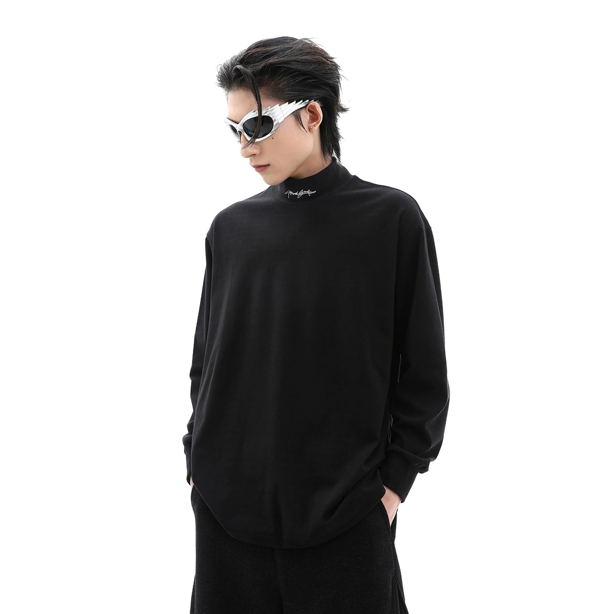 Half High-Neck Long Sleeve T-Shirt WN10316