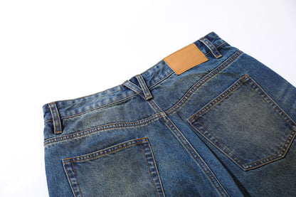 Washed Fade Cropped Denim Jeans WN25442
