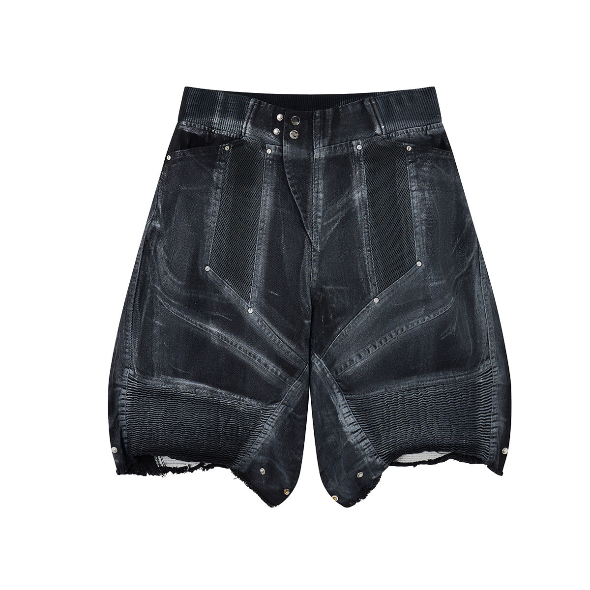 Damage Baggy Half Denim Jeans WN25584
