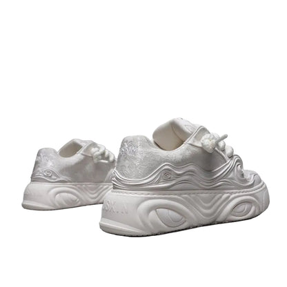 White Lace-Up Sneakers WN23299