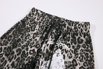 Leopard Print Wide Leg Cargo Pants WN26043