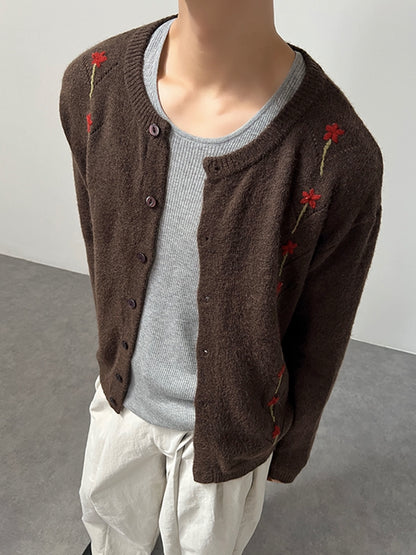 Floral Embroidery Knit Cardigan WN22070