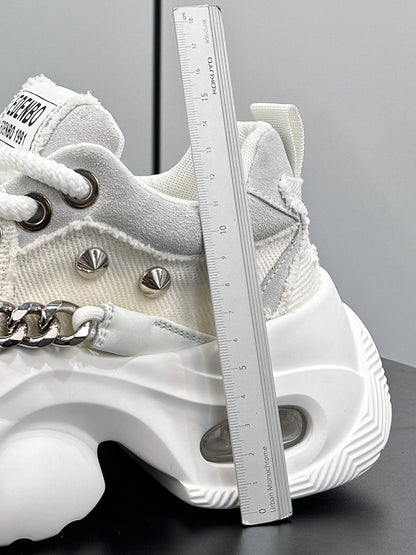 Denim Chain Studs Chunky Sole Sneakers WN24582