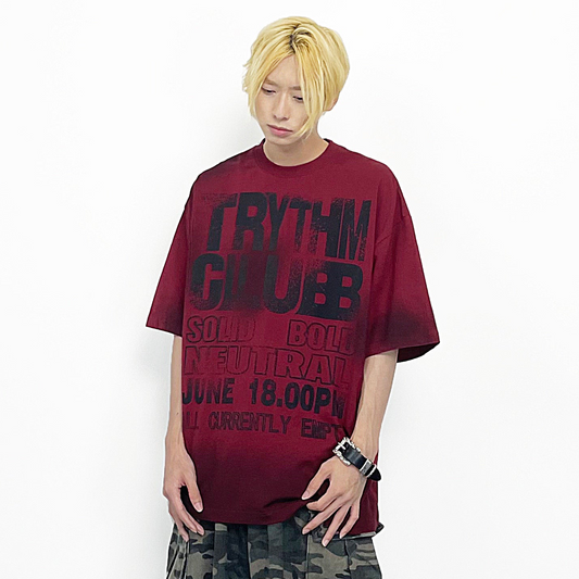 Tie Dye Letter Dirty Short Sleeve T-Shirt WN24253