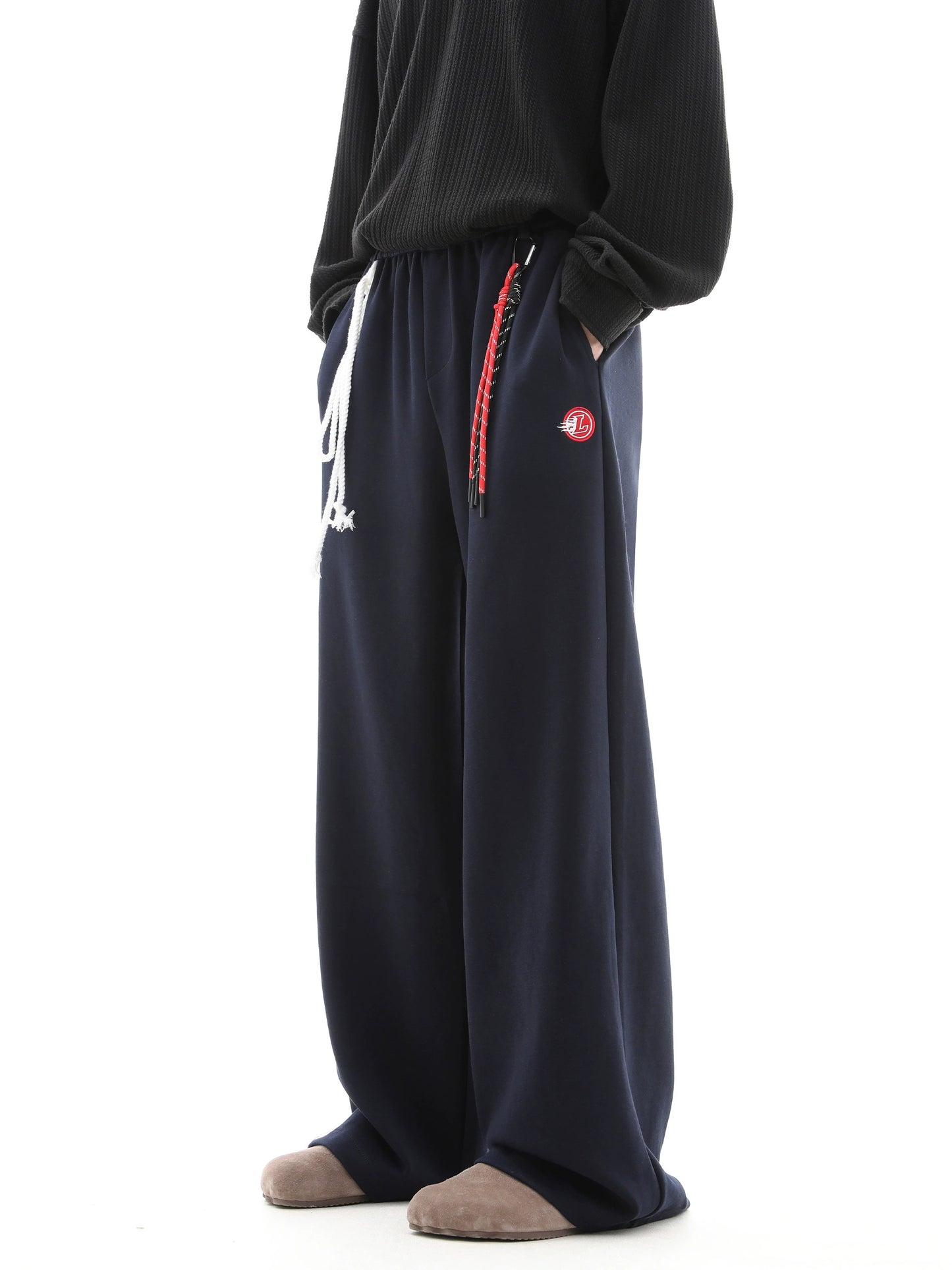 Drawstring Drape Wide-Leg Sweatpants WN10265