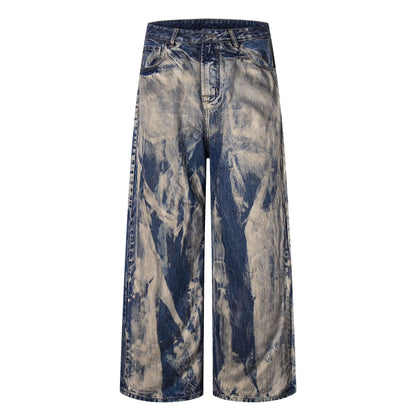 Washed Design Wide Leg Denim Jeans WN23047