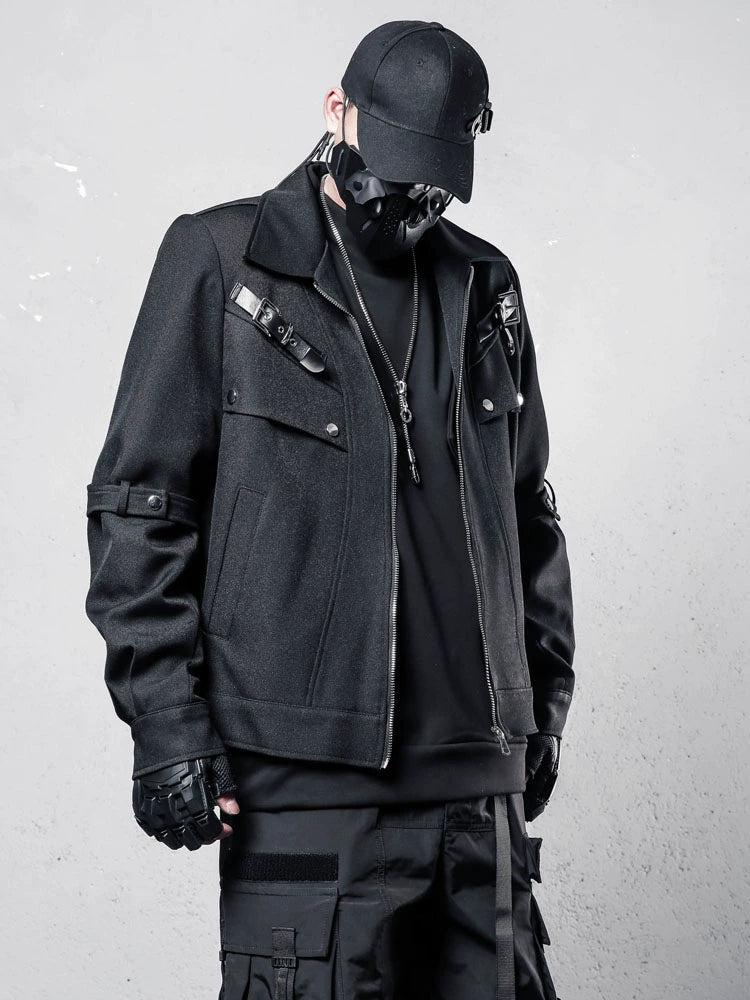 Deconstruct Strap Zipper Short Jacket WN22415