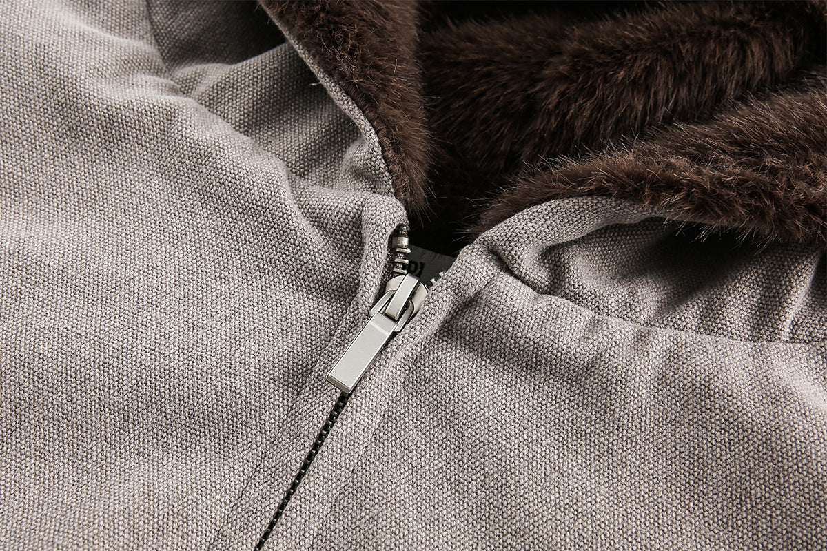 Fur Collar Sherpa-Lining Hooded Padded Jacket WN11363